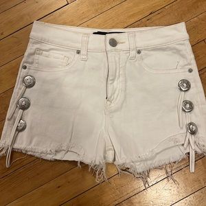 Express White denim shorts